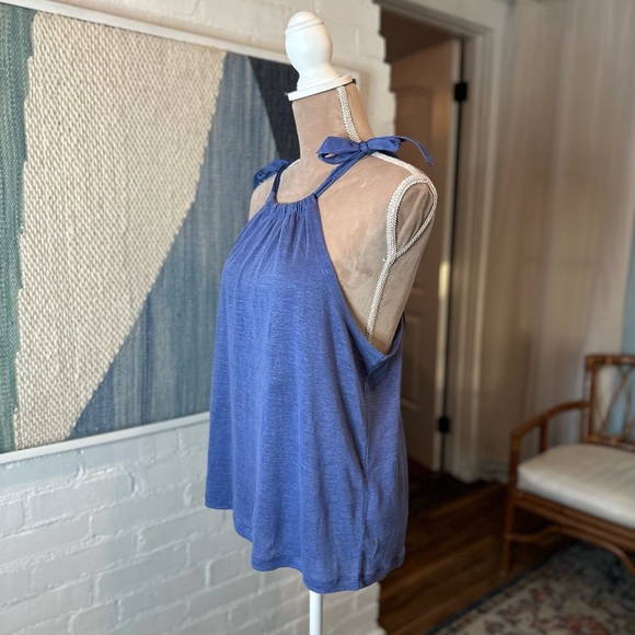 NWT J.Crew 100% Linen Halter Tie Strap Flowy Tank Top - Picture 4 of 10